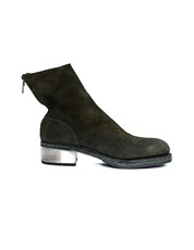 Guidi Suede Metallic Heel Ankle Boots 164385
